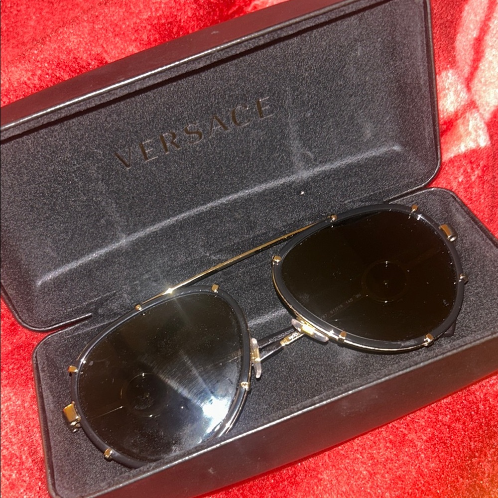 Versace Gold and Black Sunglasses